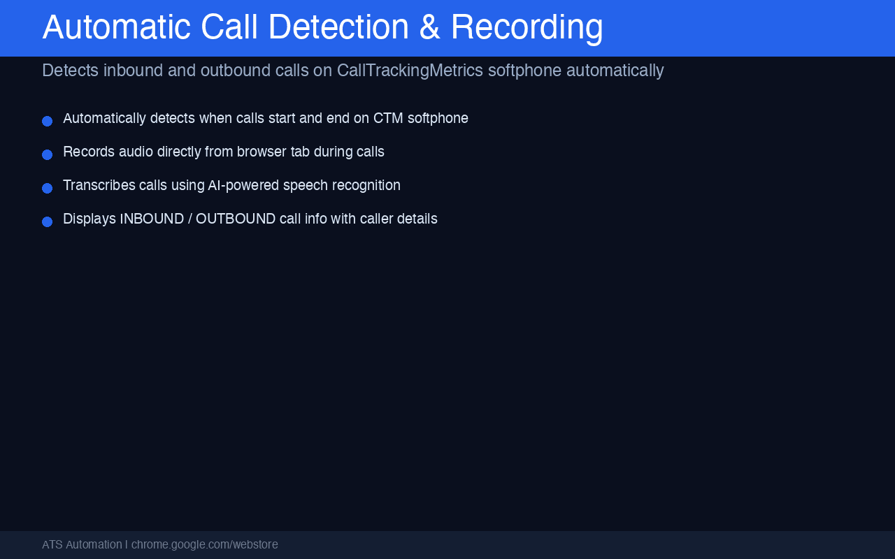 ATS Automation System call-monitoring extension screen from the public repository.